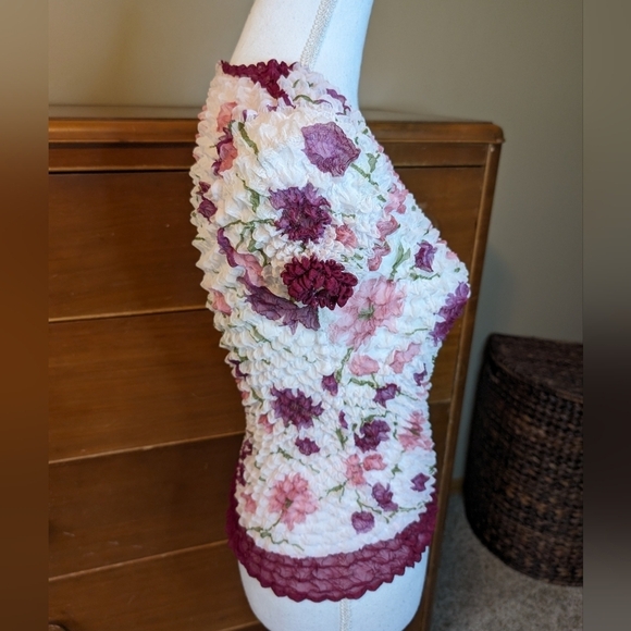 Vintage Magic Popcorn CRINKLE BUBBLE Travel Top OS 1990's - Picture 10 of 11